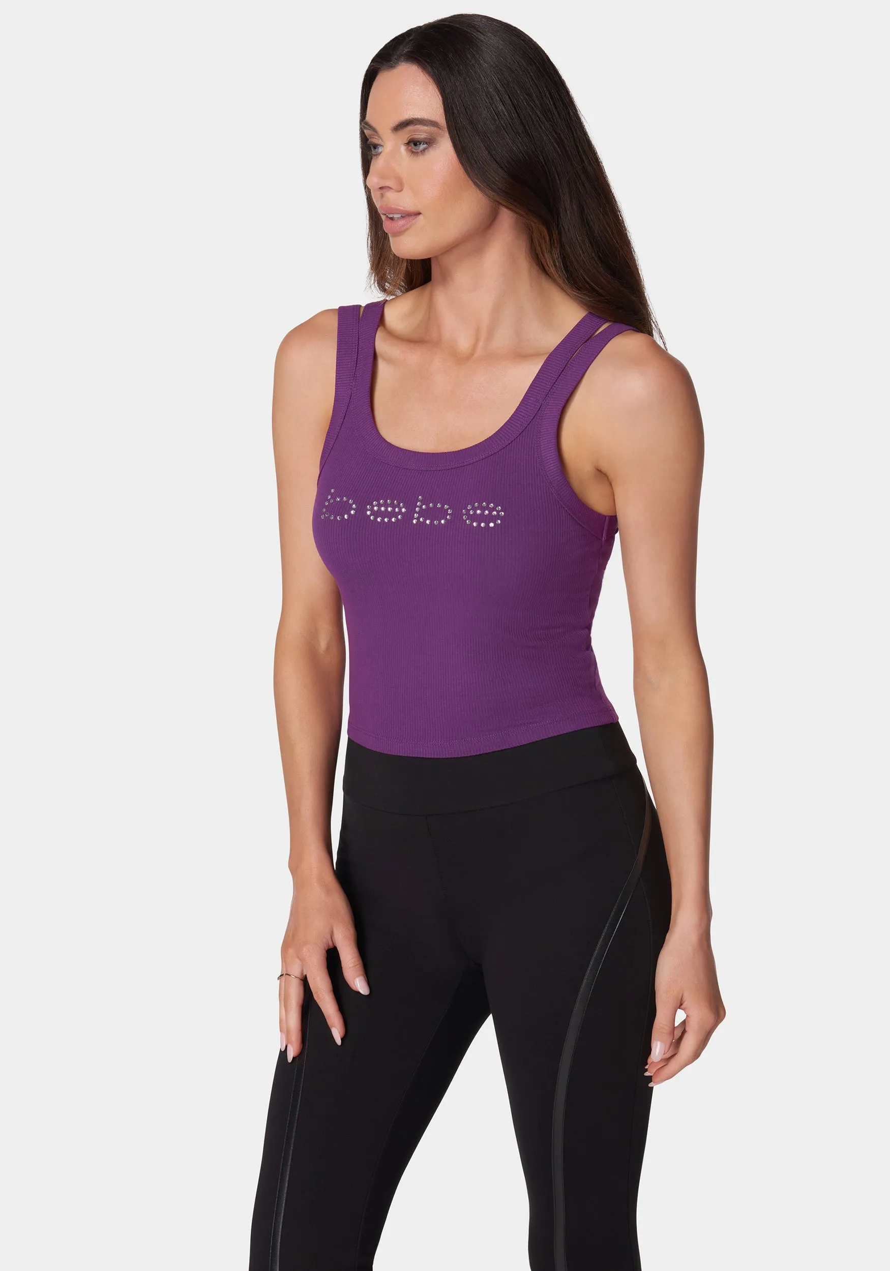 Bebe Logo Double Strap Single Stone Rib Top sold by Bebe product image thumbnail 2