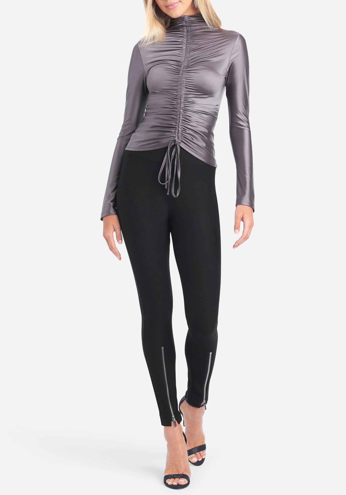 High Rise Zipper Front Legging sold by Bebe product image thumbnail 2