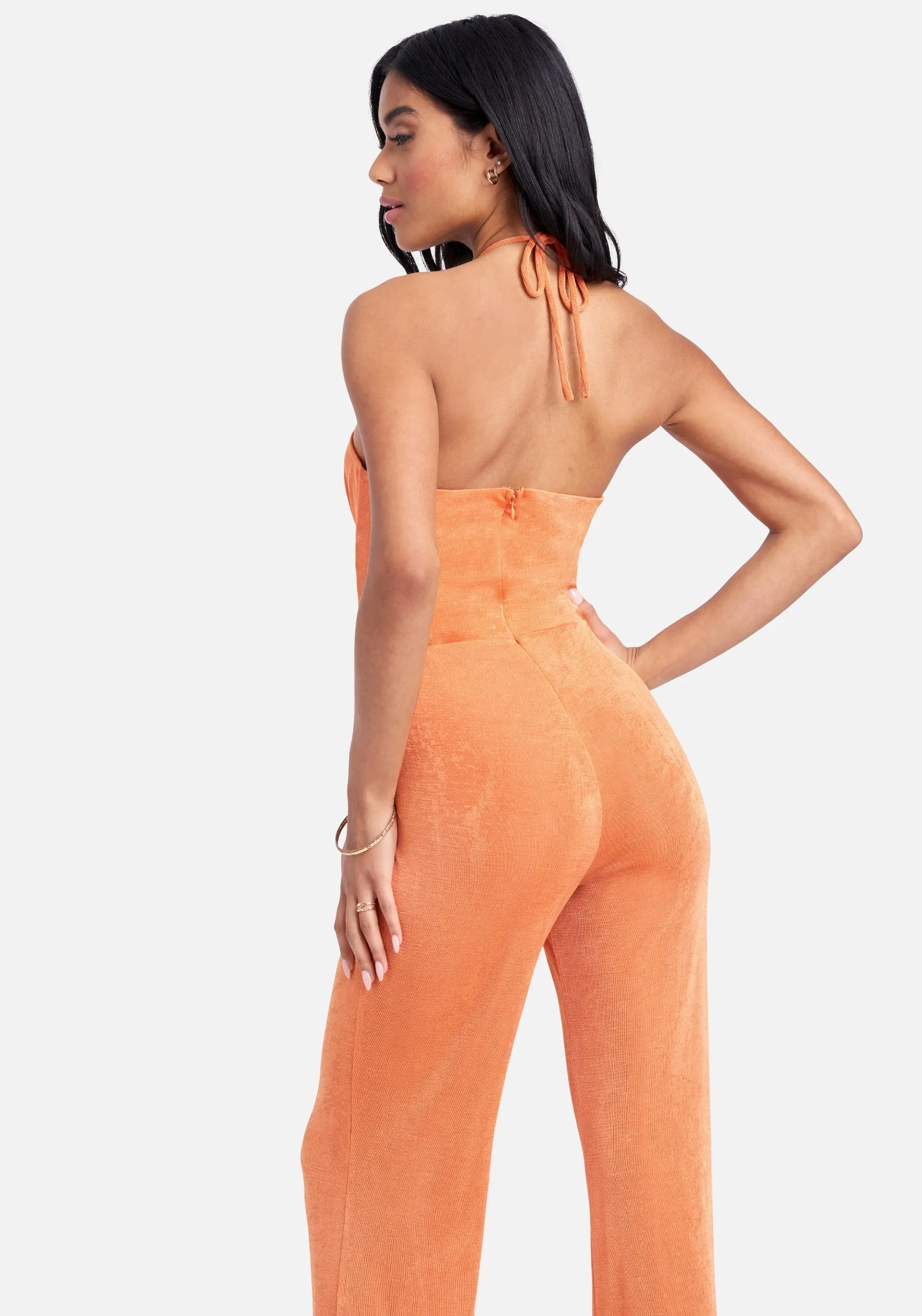 Halter Neck Wide Leg Jumpsuit sold by Bebe product image thumbnail 3