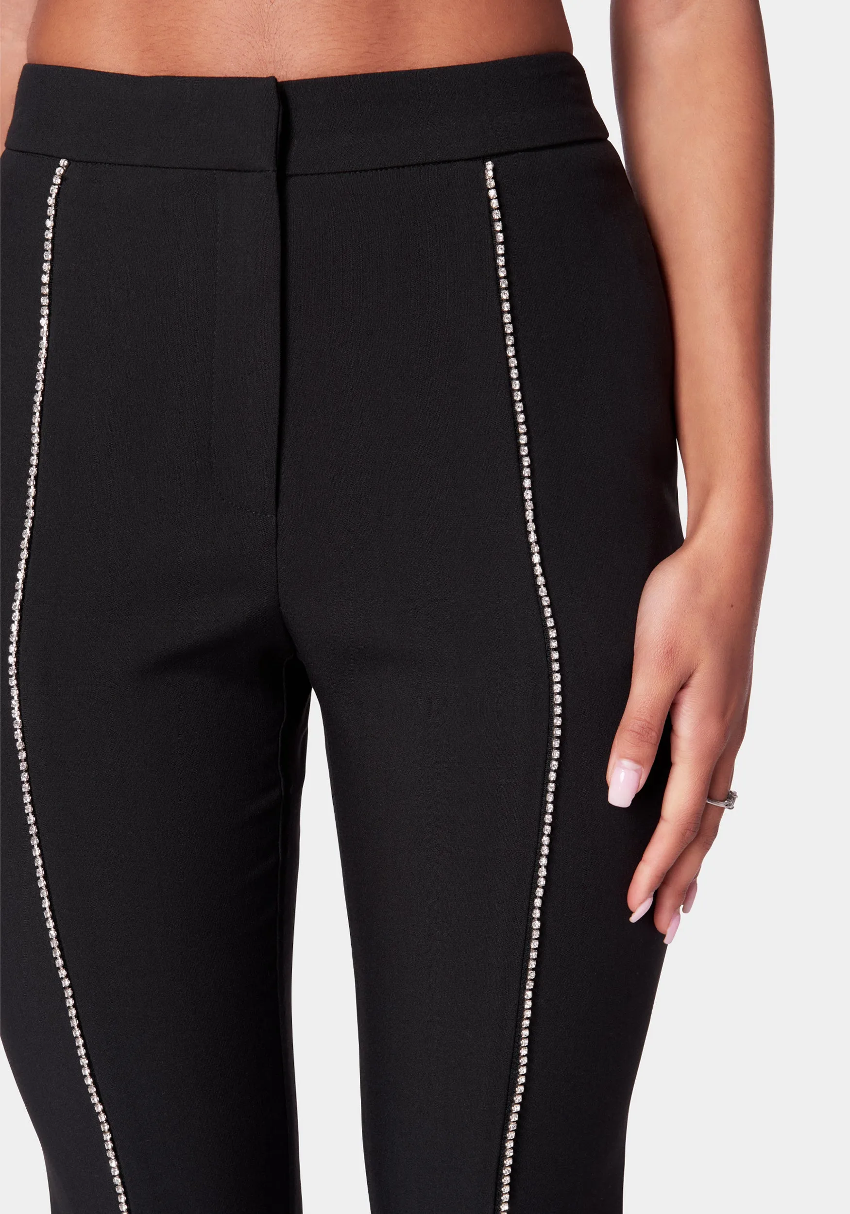 High Waist Rhinestone Detail Flared Pant sold by Bebe product image thumbnail 5