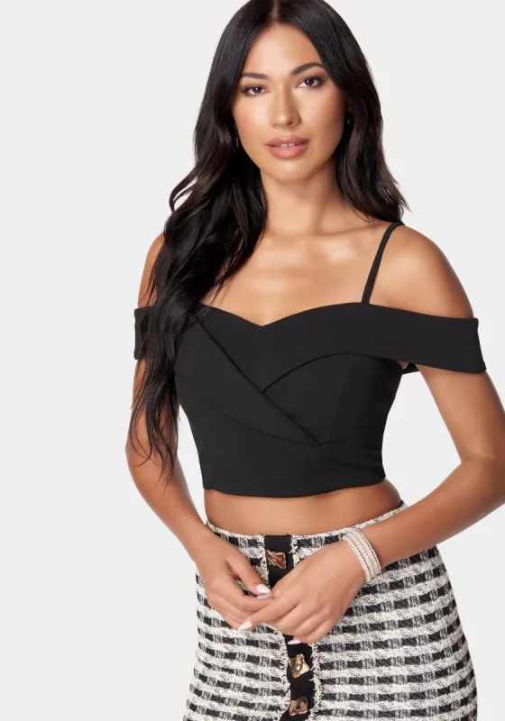 Off-Shoulder Knit Top sold by Bebe