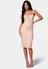 Vegan Leather Caged Mini Dress sold by Bebe