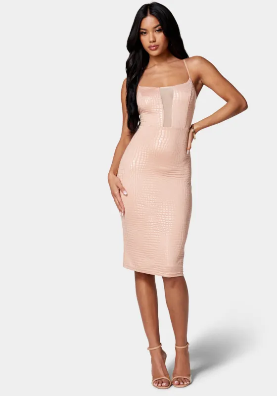 Vegan Leather Caged Mini Dress sold by Bebe