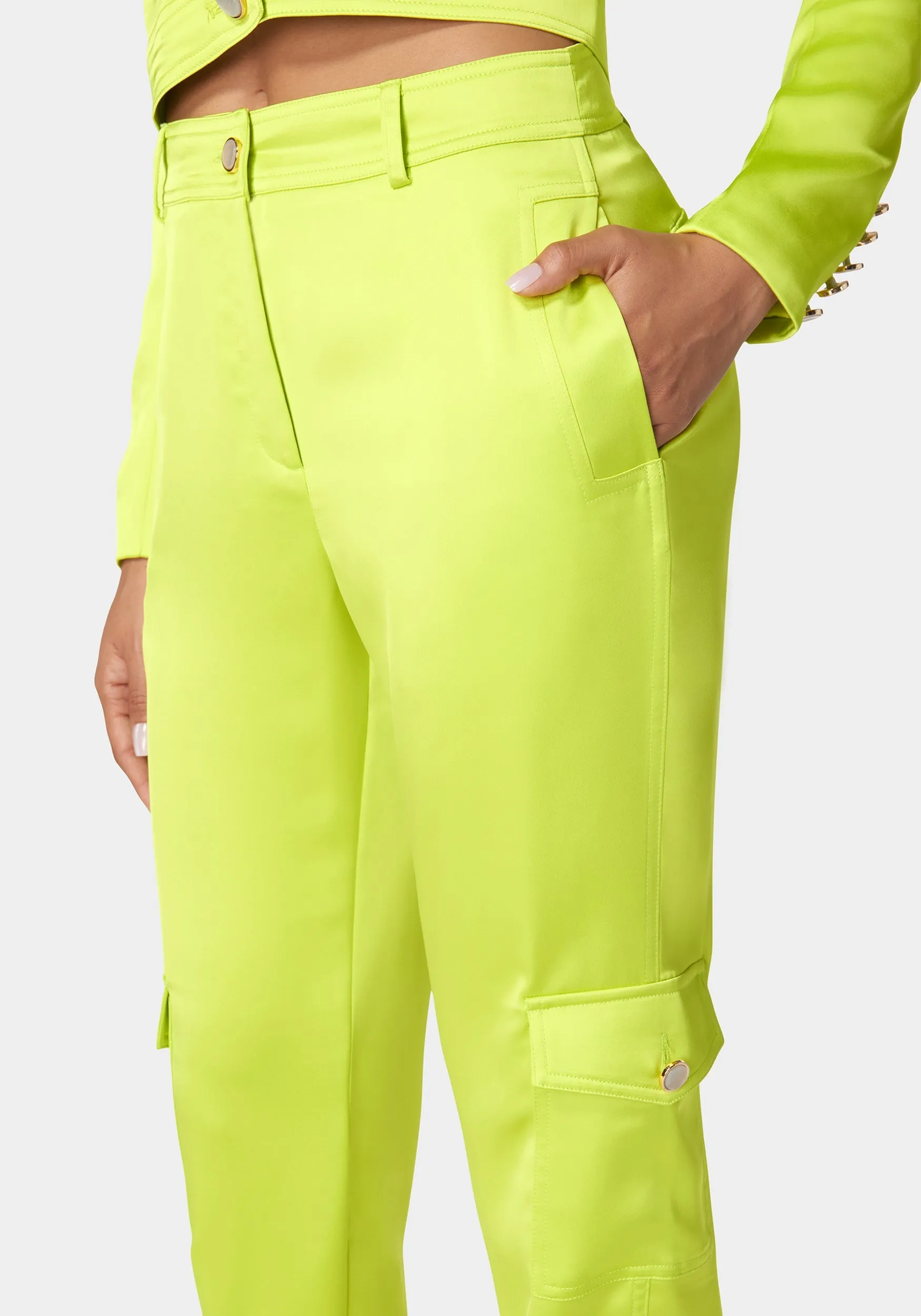 Tailored Cargo Satin Jogger Pant sold by Bebe product image thumbnail 4