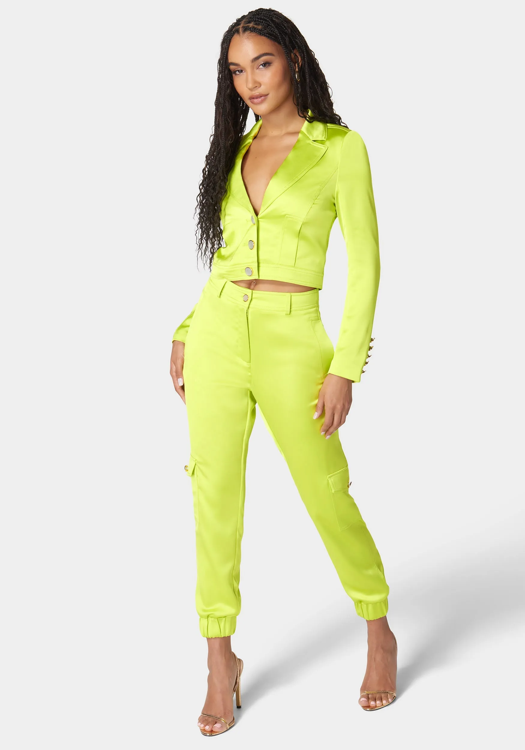 Tailored Cargo Satin Jogger Pant sold by Bebe product image thumbnail 2