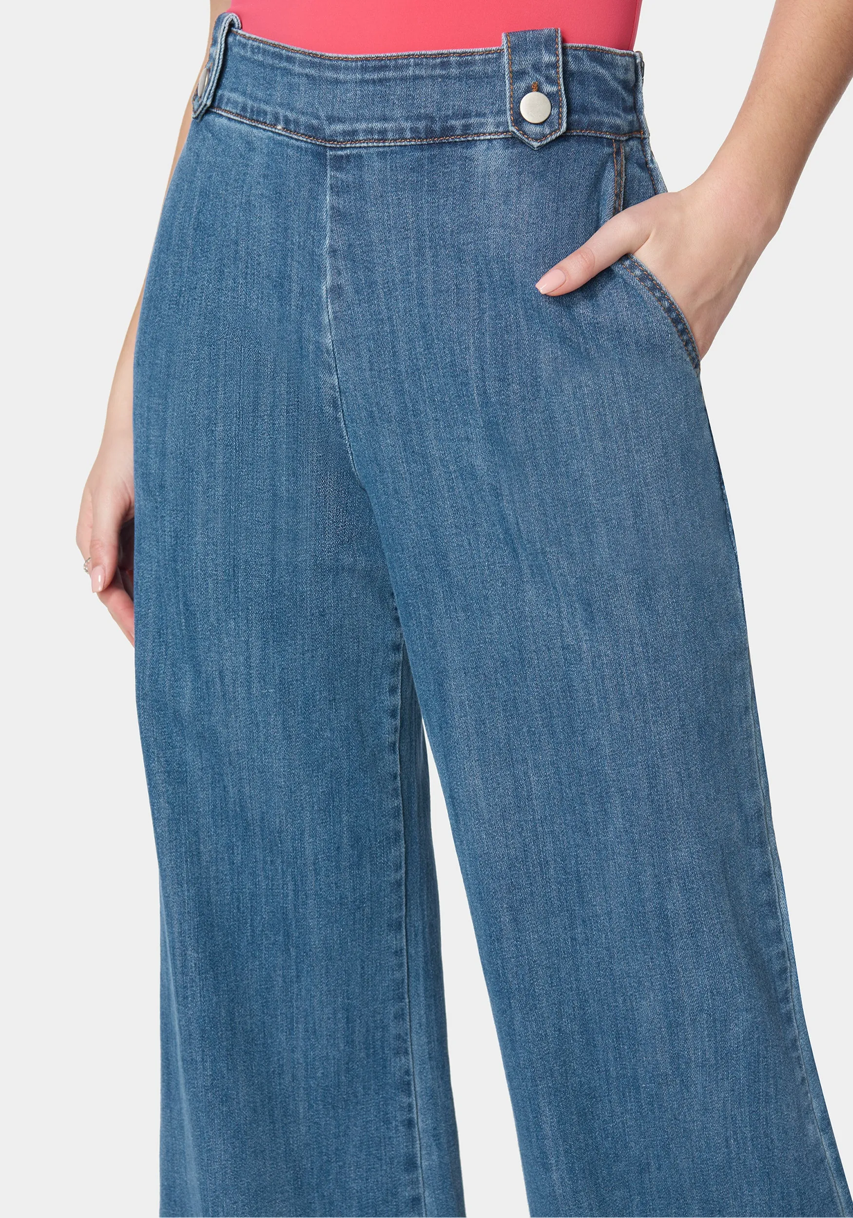 High Waist Ultra Wide Leg Light Weight Denim sold by Bebe product image thumbnail 4