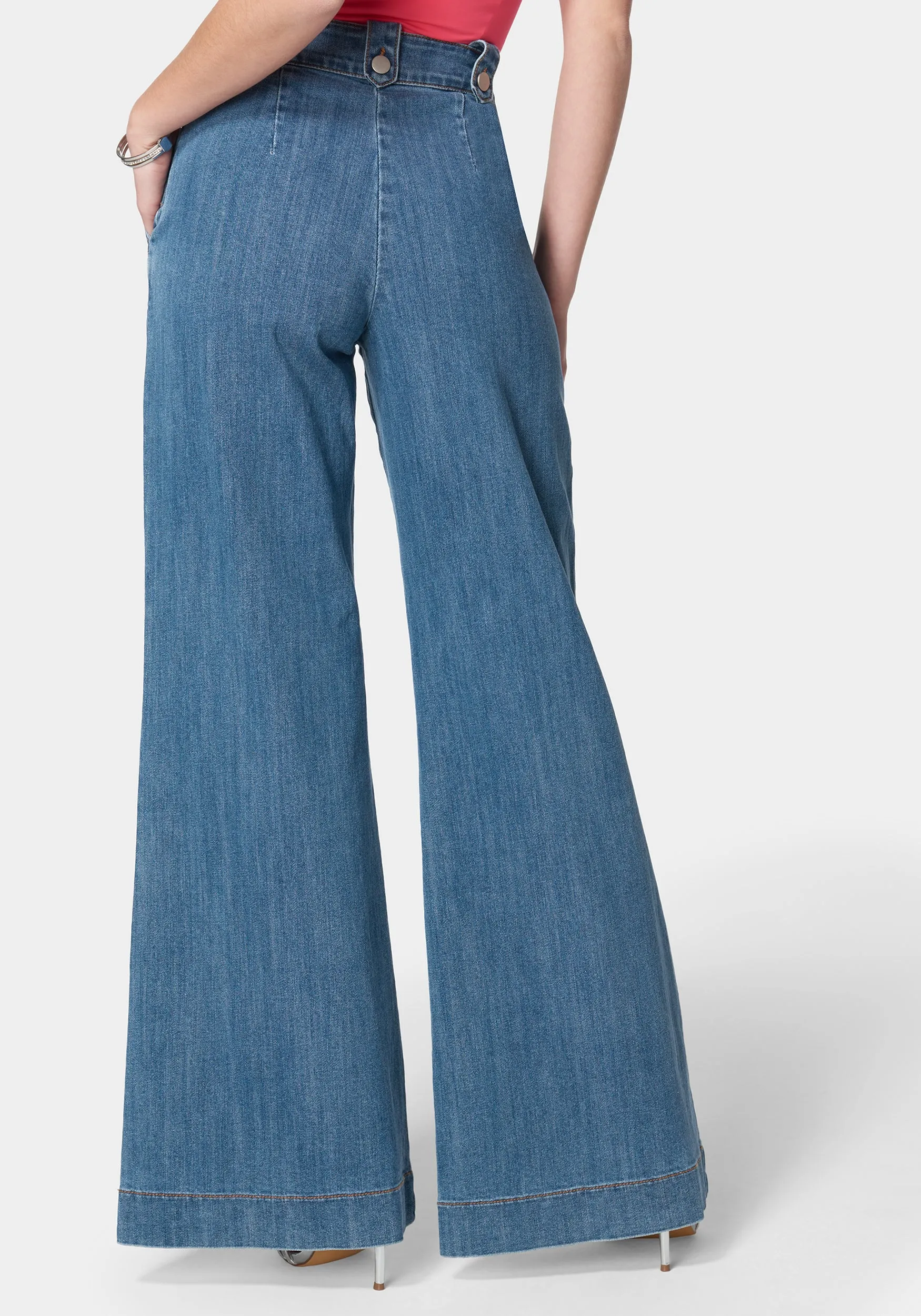 High Waist Ultra Wide Leg Light Weight Denim sold by Bebe product image thumbnail 3