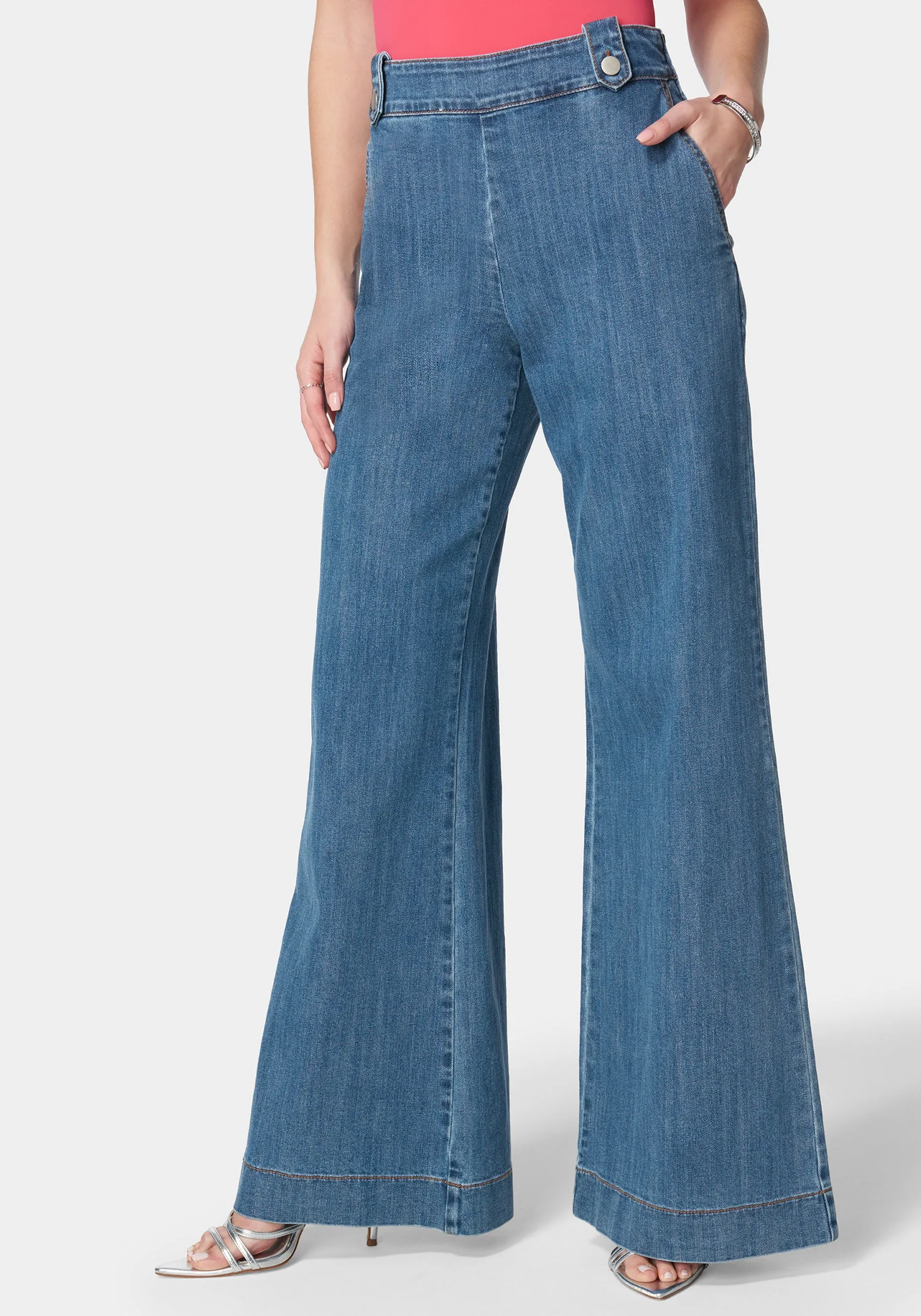 High Waist Ultra Wide Leg Light Weight Denim sold by Bebe