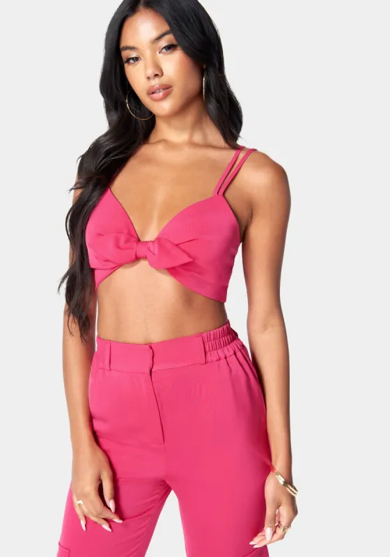 Tie Front Cropped Top sold by Bebe