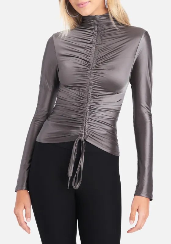 Long Sleeve Shiny Knit Top sold by Bebe