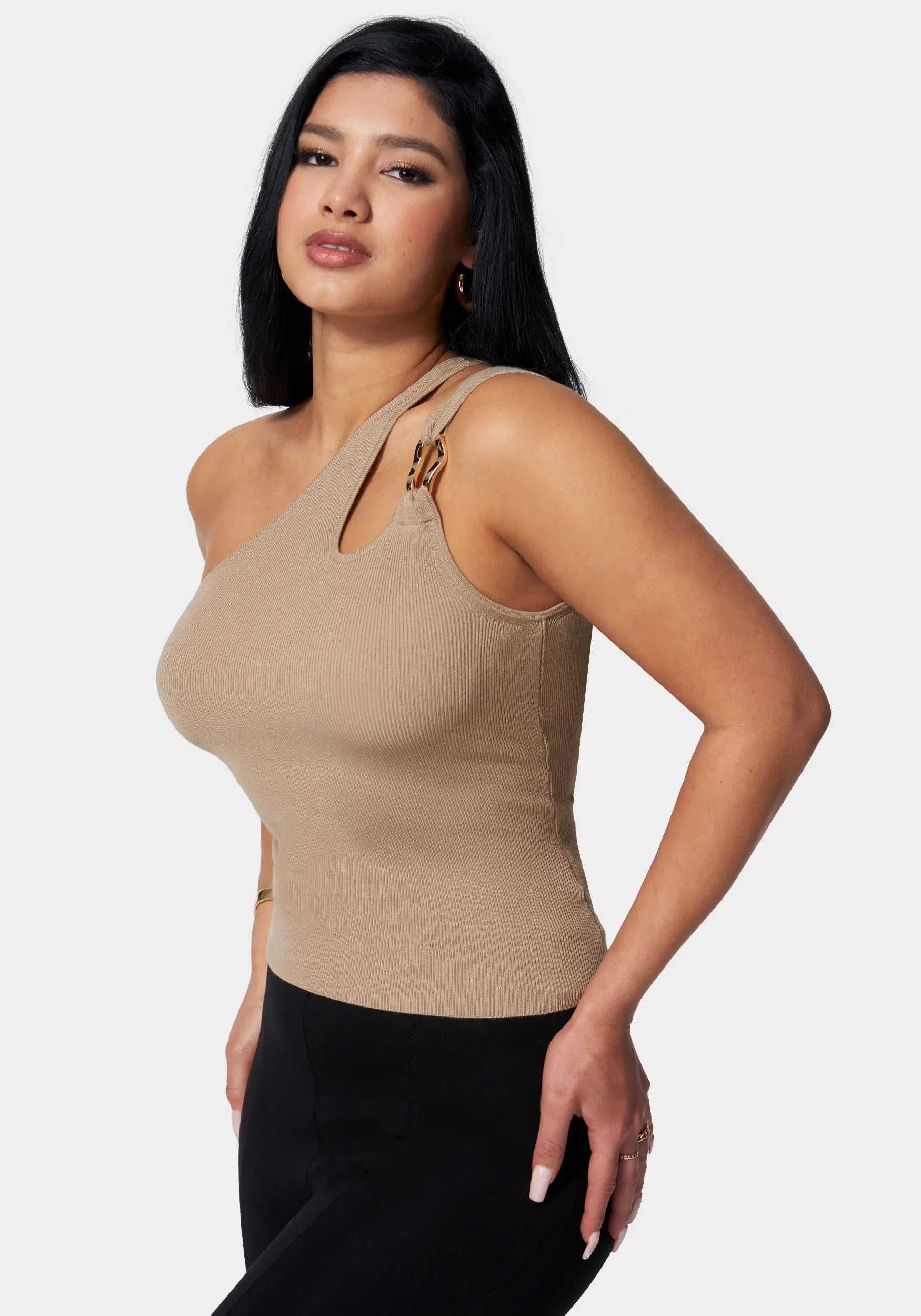 One Shoulder Ring Detail Sweater sold by Bebe product image thumbnail 2