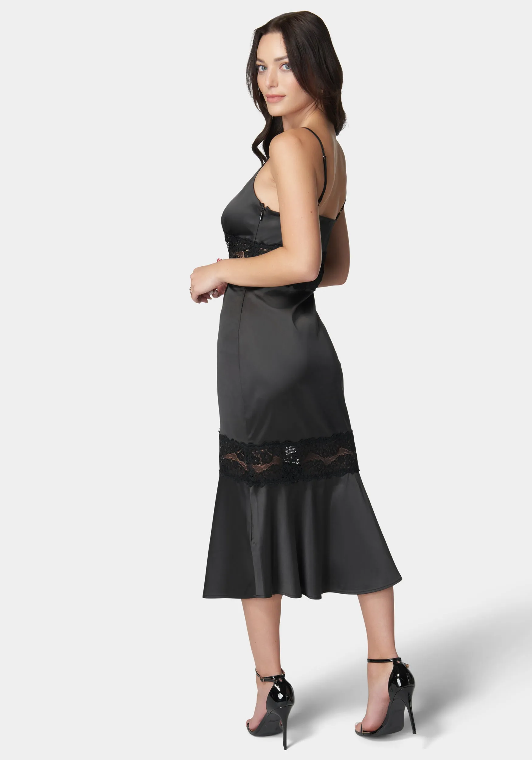 Lace Inset Satin Slip sold by Bebe product image thumbnail 3