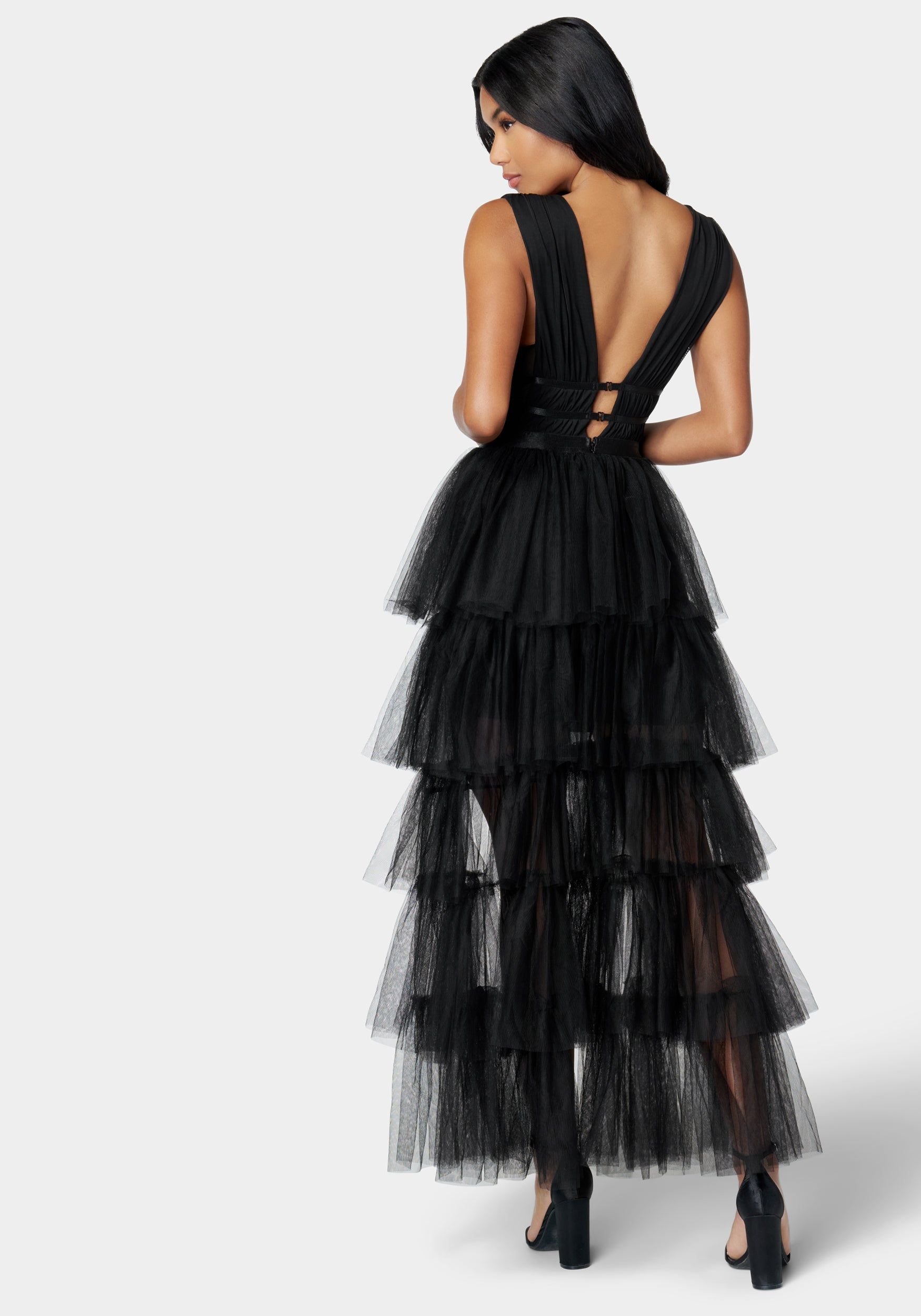 Tiered High Low Mesh Dress sold by Bebe product image thumbnail 3