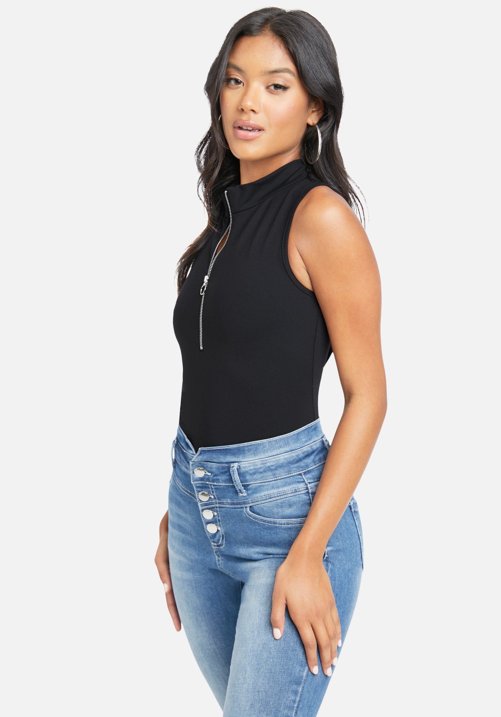 Zipper Mock Neck Sleeveless Top sold by Bebe product image thumbnail 2