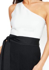 One Shoulder Wide Leg Jumpsuit sold by Bebe