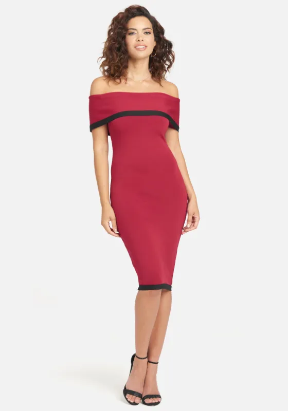 Off Shoulder Sweater Dress sold by Bebe