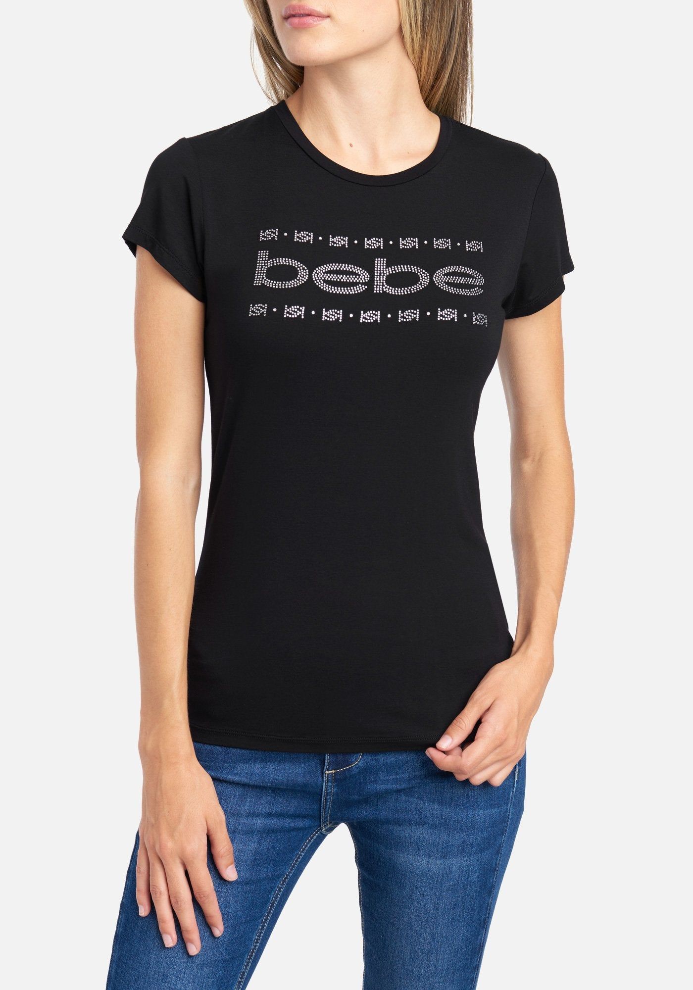 Bebe Logo Tonal Rhinestone Tee sold by Bebe