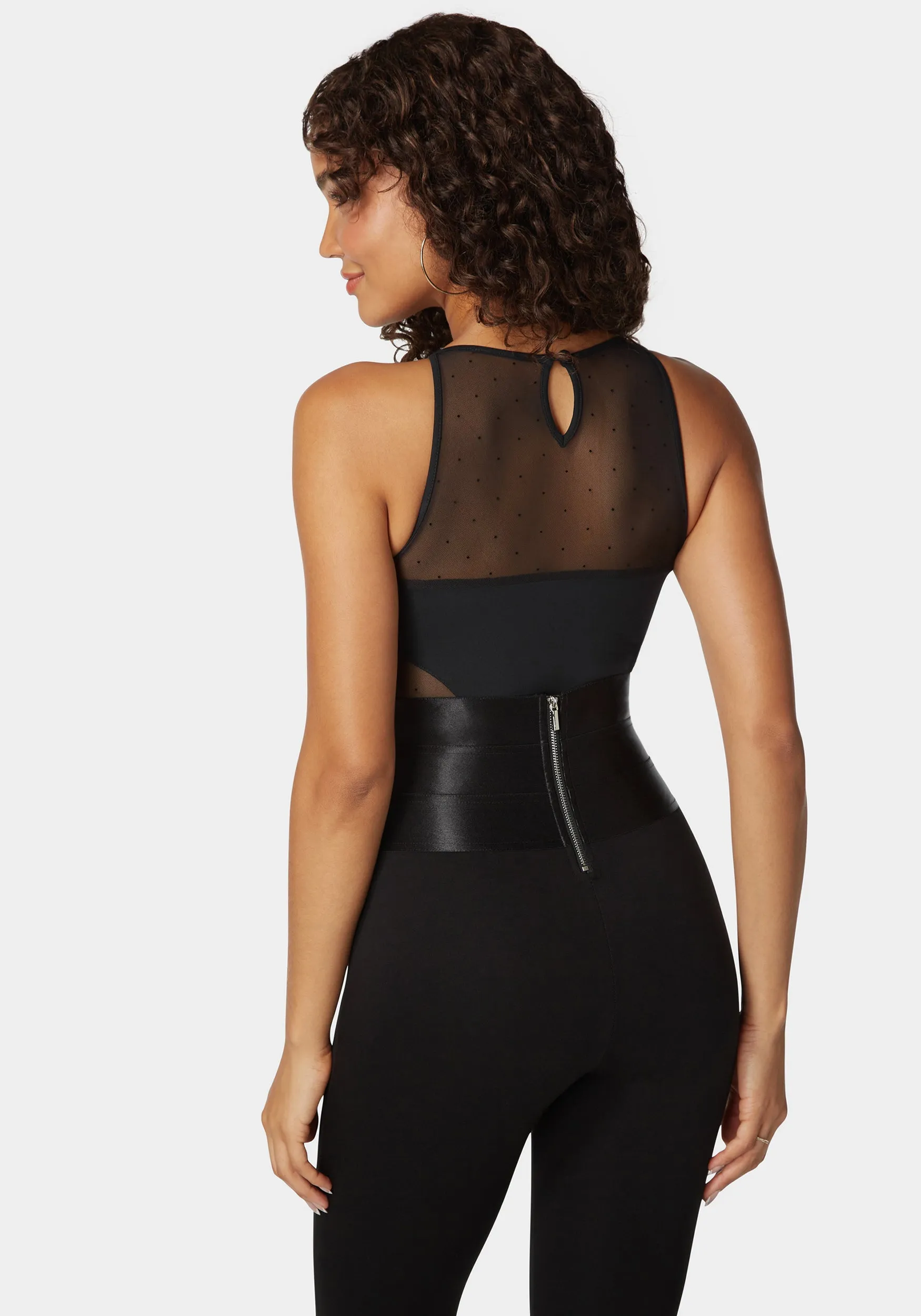 Second Skin Combo Swiss Dot Vneck Bodysuit sold by Bebe product image thumbnail 3