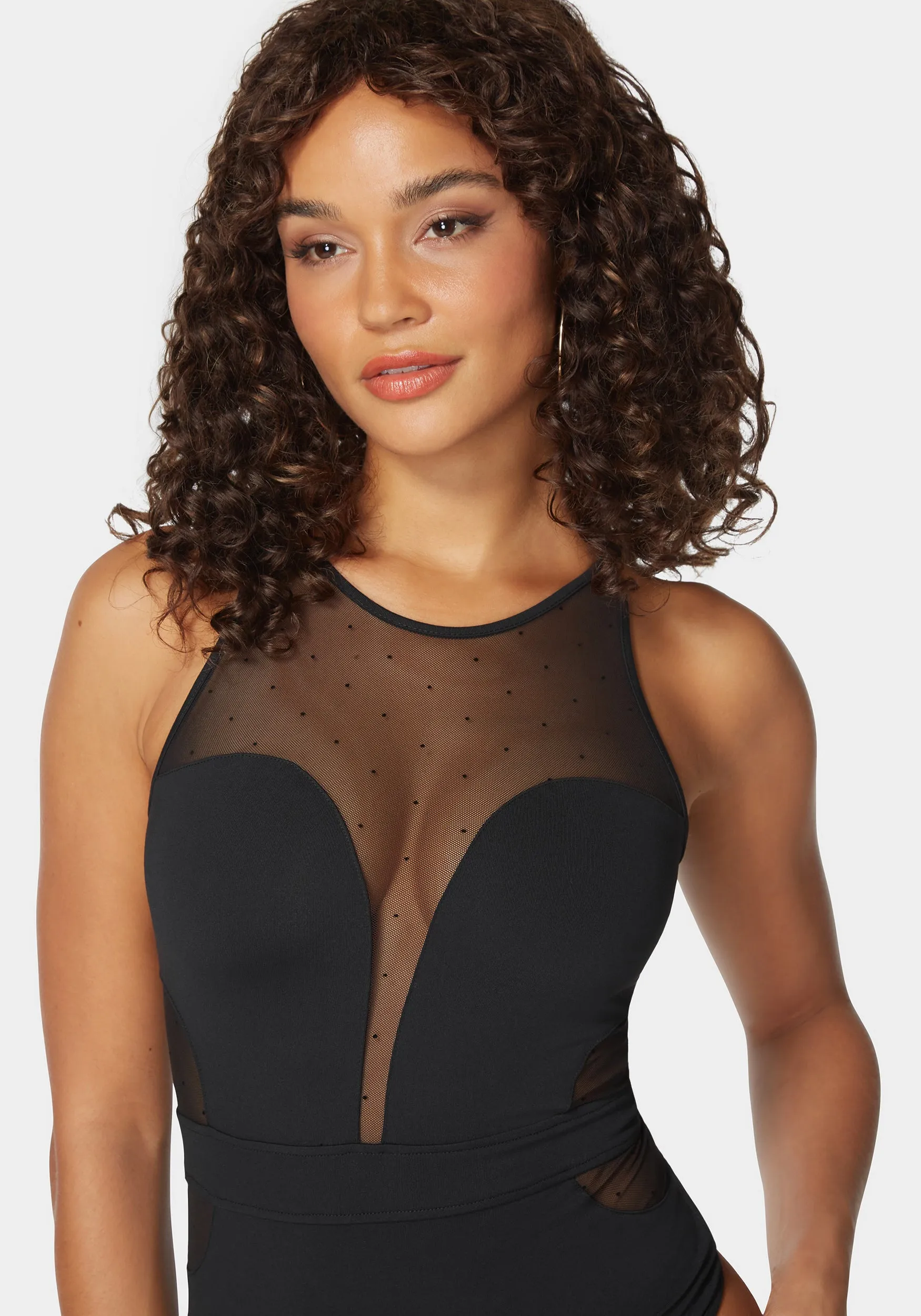 Second Skin Combo Swiss Dot Vneck Bodysuit sold by Bebe product image thumbnail 4