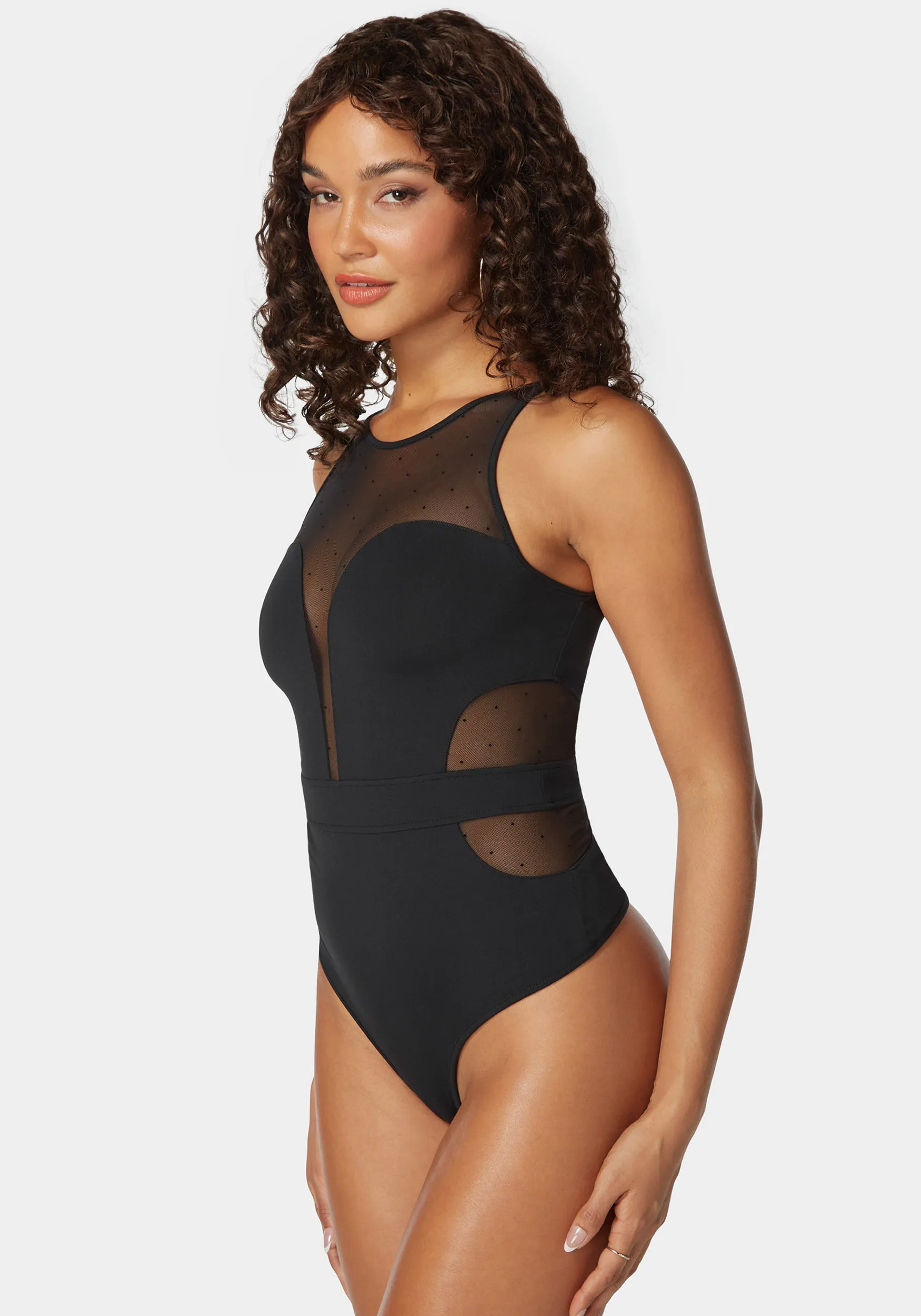 Second Skin Combo Swiss Dot Vneck Bodysuit sold by Bebe product image thumbnail 2