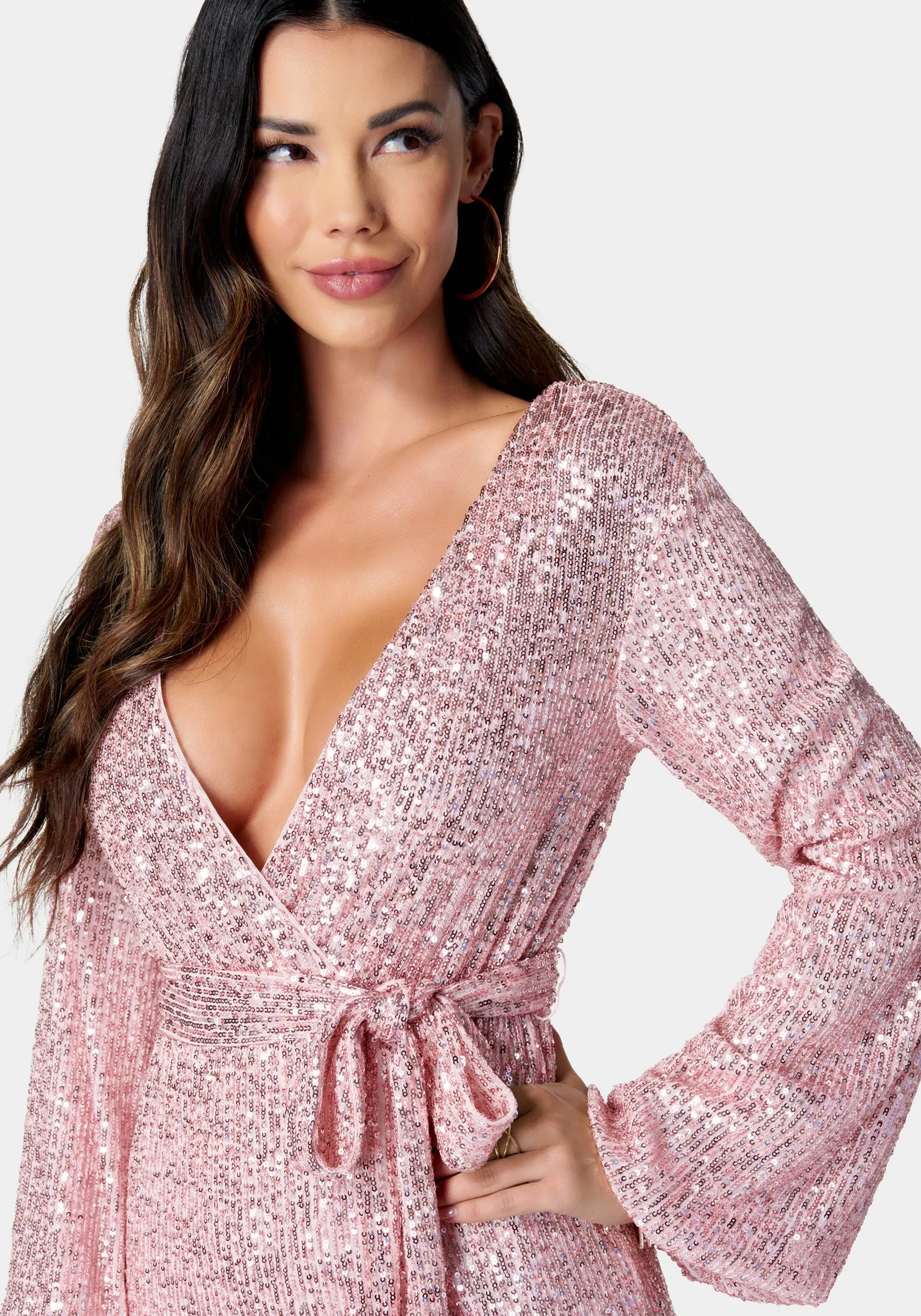 Sequin Tie Front Dress sold by Bebe product image thumbnail 4