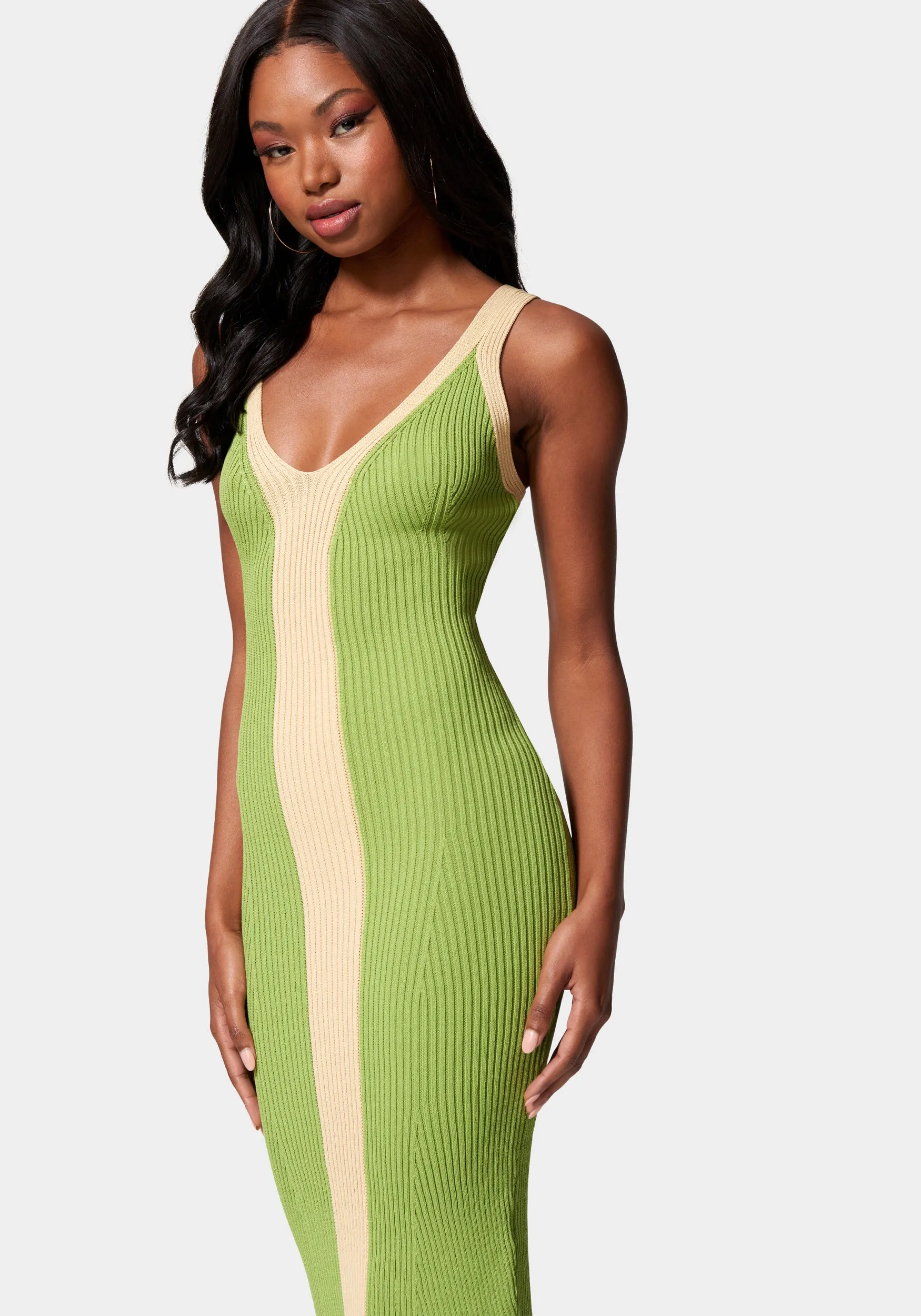 Color Block V-Neck Midi Dress sold by Bebe product image thumbnail 2