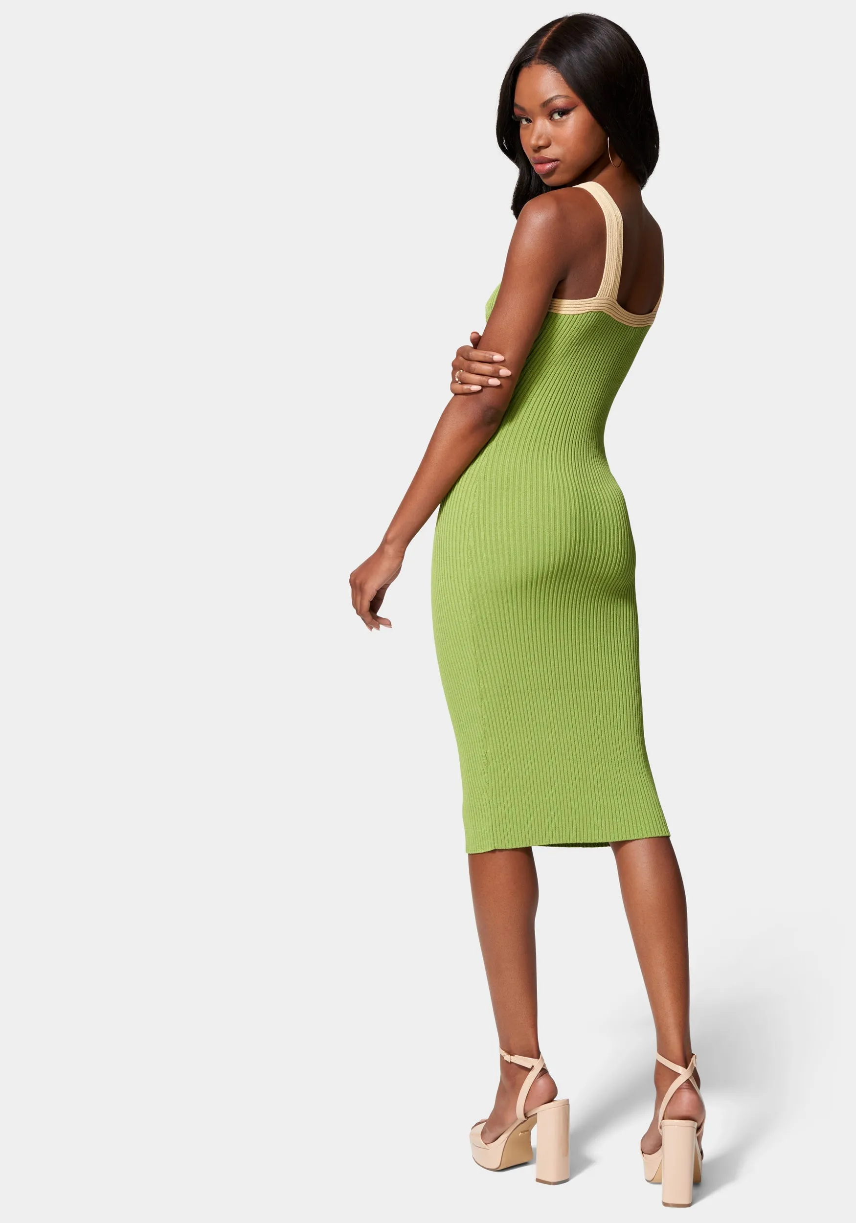 Color Block V-Neck Midi Dress sold by Bebe product image thumbnail 3