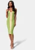 Color Block V-Neck Midi Dress sold by Bebe