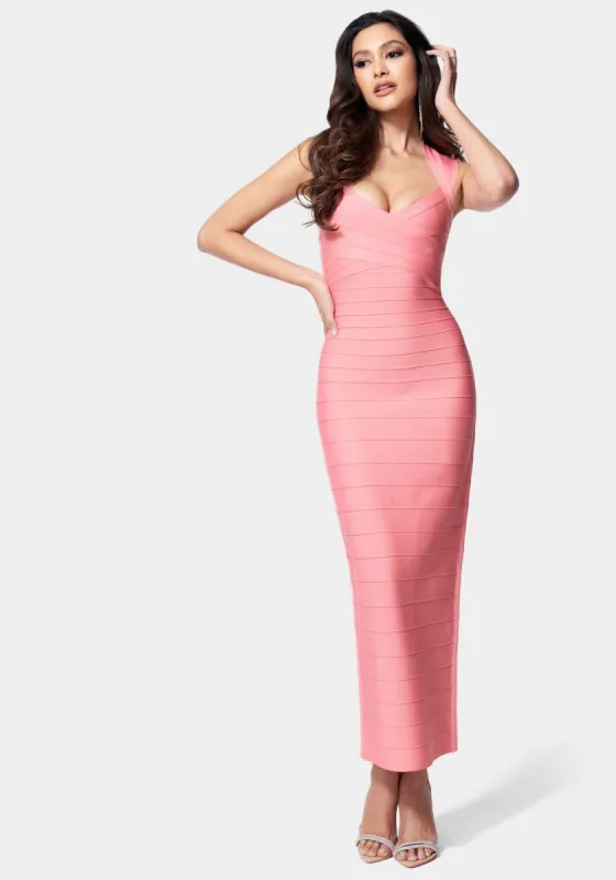 Luxe Bandage Sweetheart Neck Gown sold by Bebe