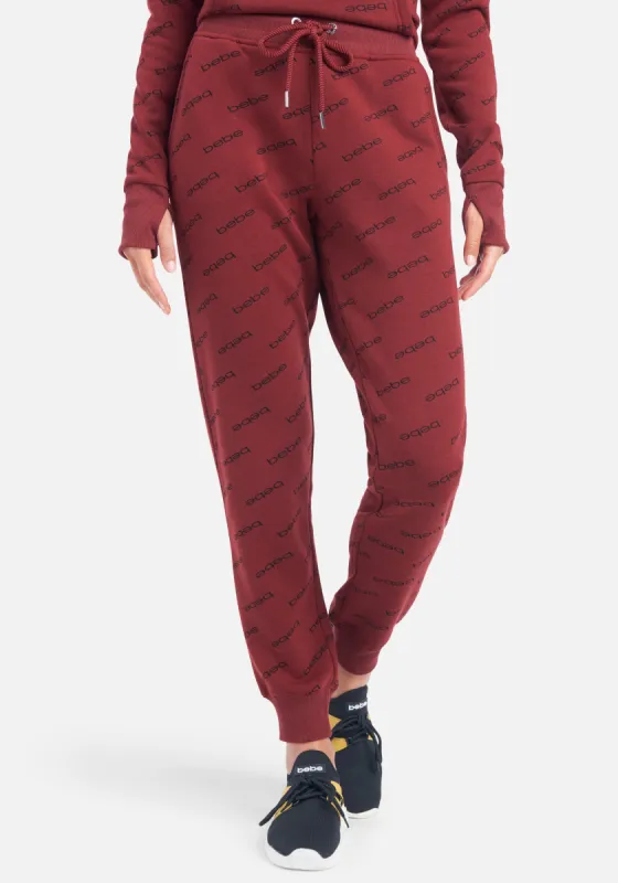 Bebe Sport All Over Printed Fleece Jogger sold by Bebe