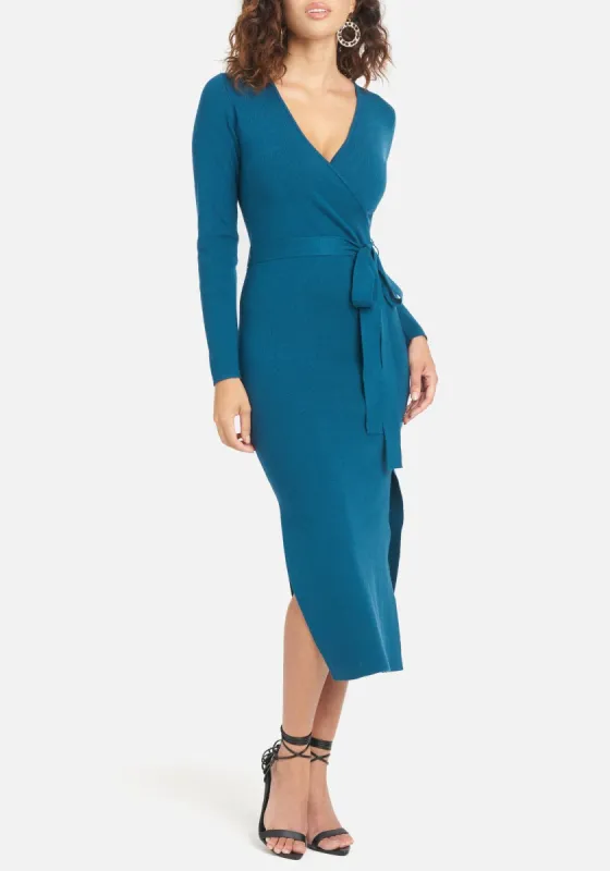 Belted V-Neck Sweater Dress sold by Bebe