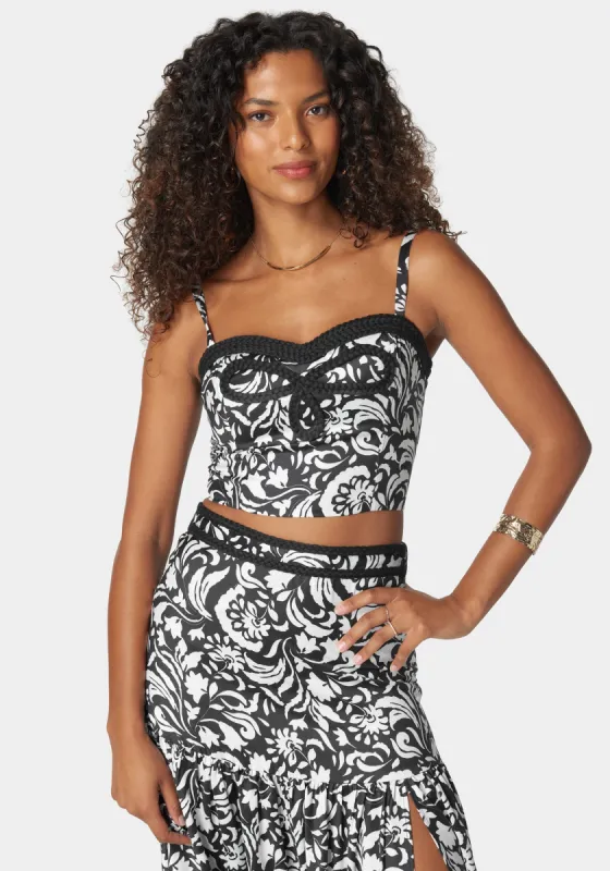Contrast Braided Bustier Top sold by Bebe