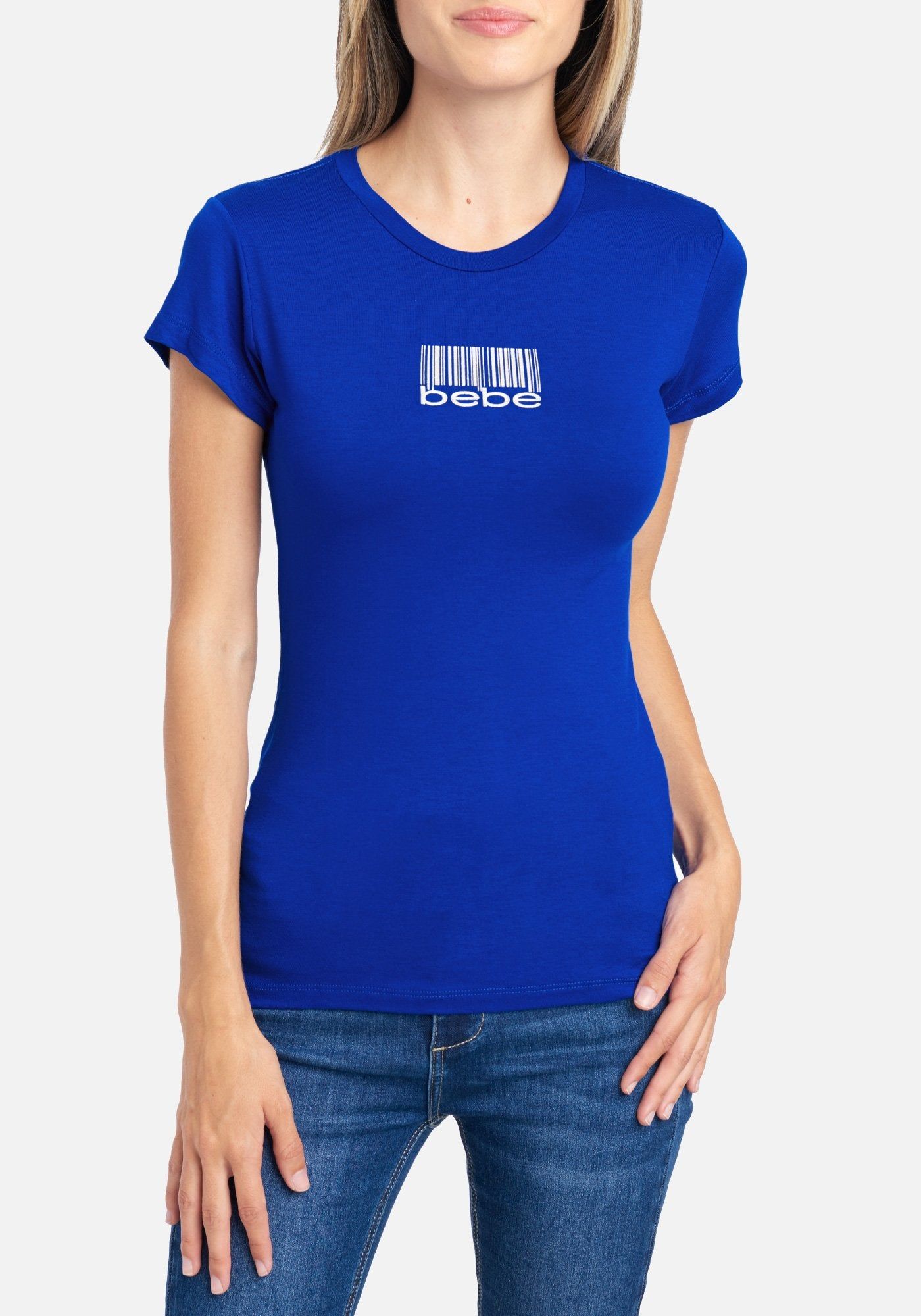 Bebe Logo Barcode Foil Tee sold by Bebe