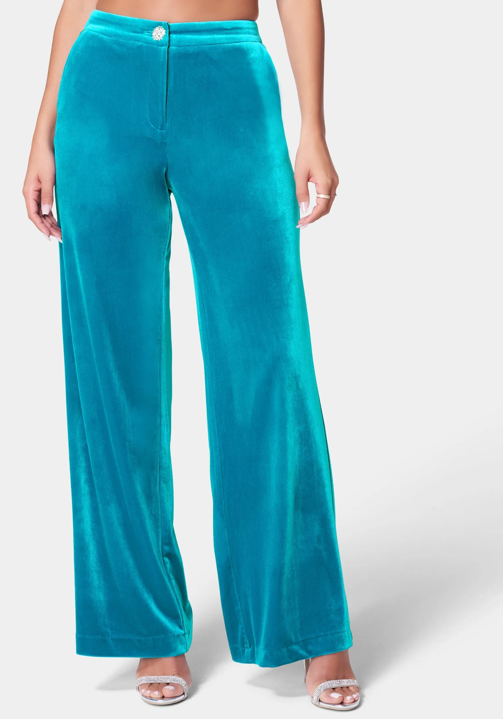 High Waist Wide Leg Velour Pant sold by Bebe product image thumbnail 2