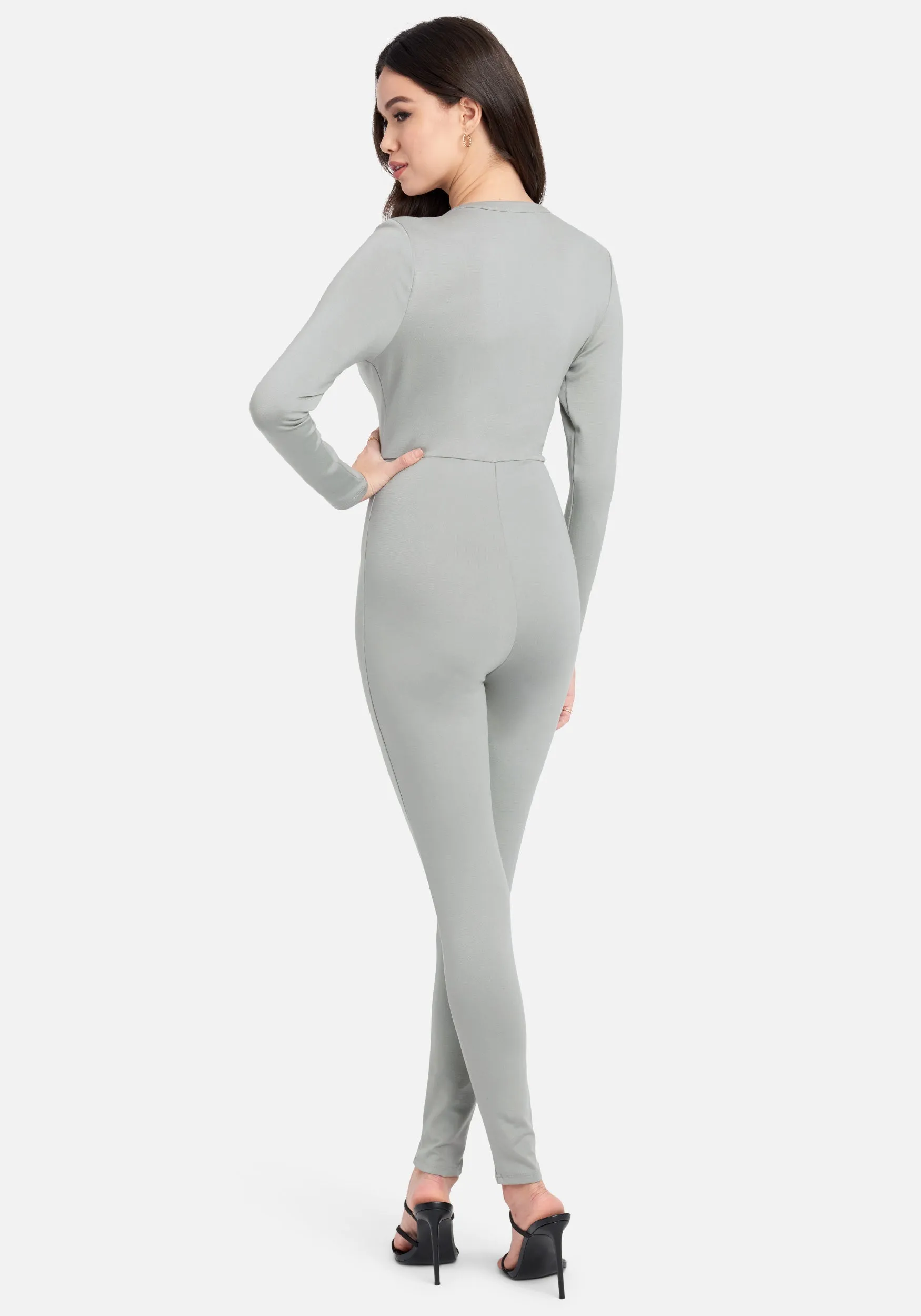 Basic Knit Zip-Up Catsuit sold by Bebe product image thumbnail 3