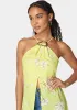 Neck Trim Slit Front Halter Top sold by Bebe