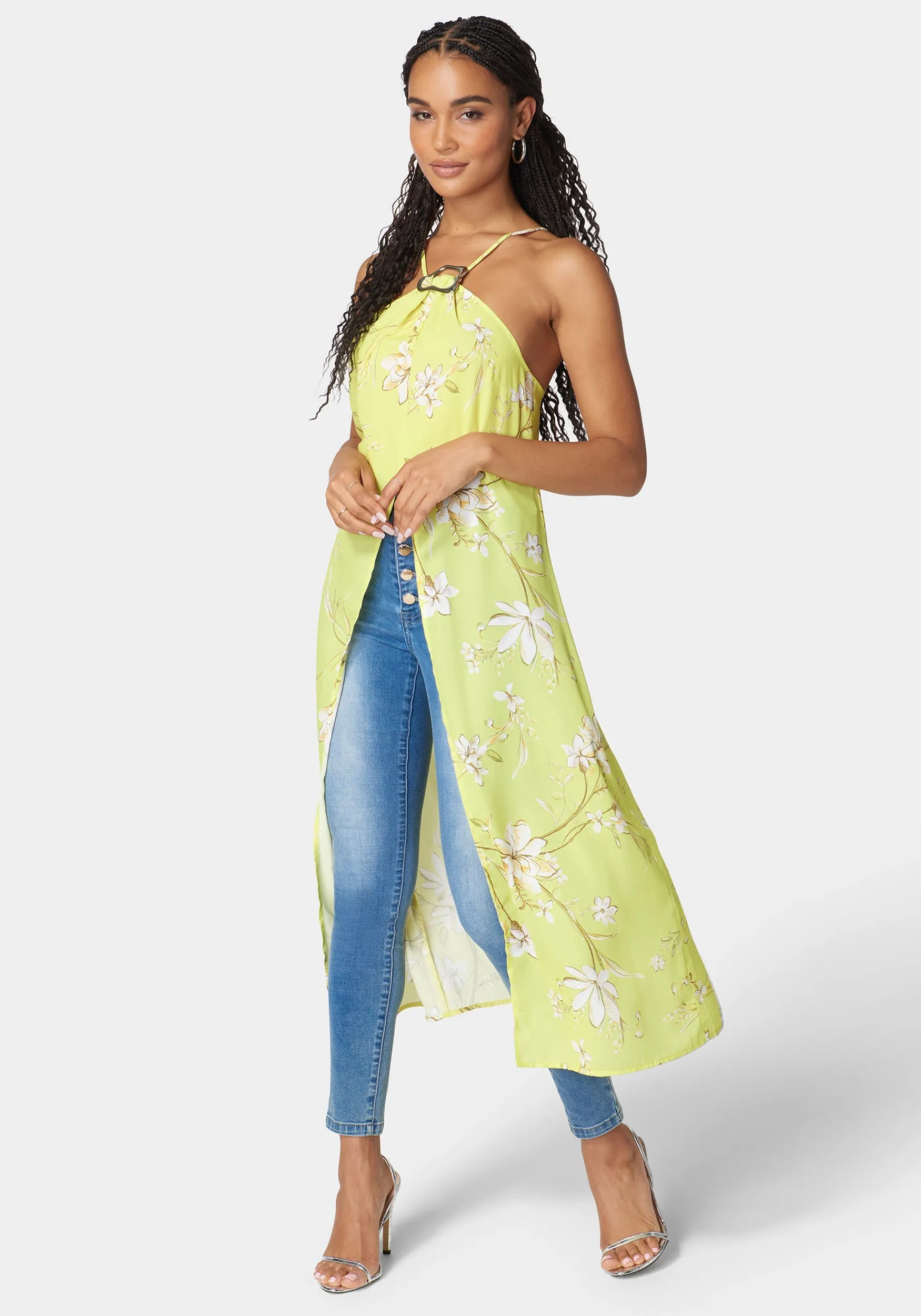 Neck Trim Slit Front Halter Top sold by Bebe product image thumbnail 2