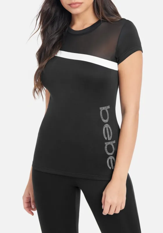 Bebe Logo Mesh Combo Tee sold by Bebe