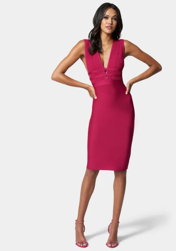 Plunge Neck Bandage Dress sold by Bebe