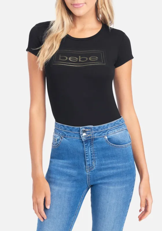 Bebe Logo Framed Tee sold by Bebe