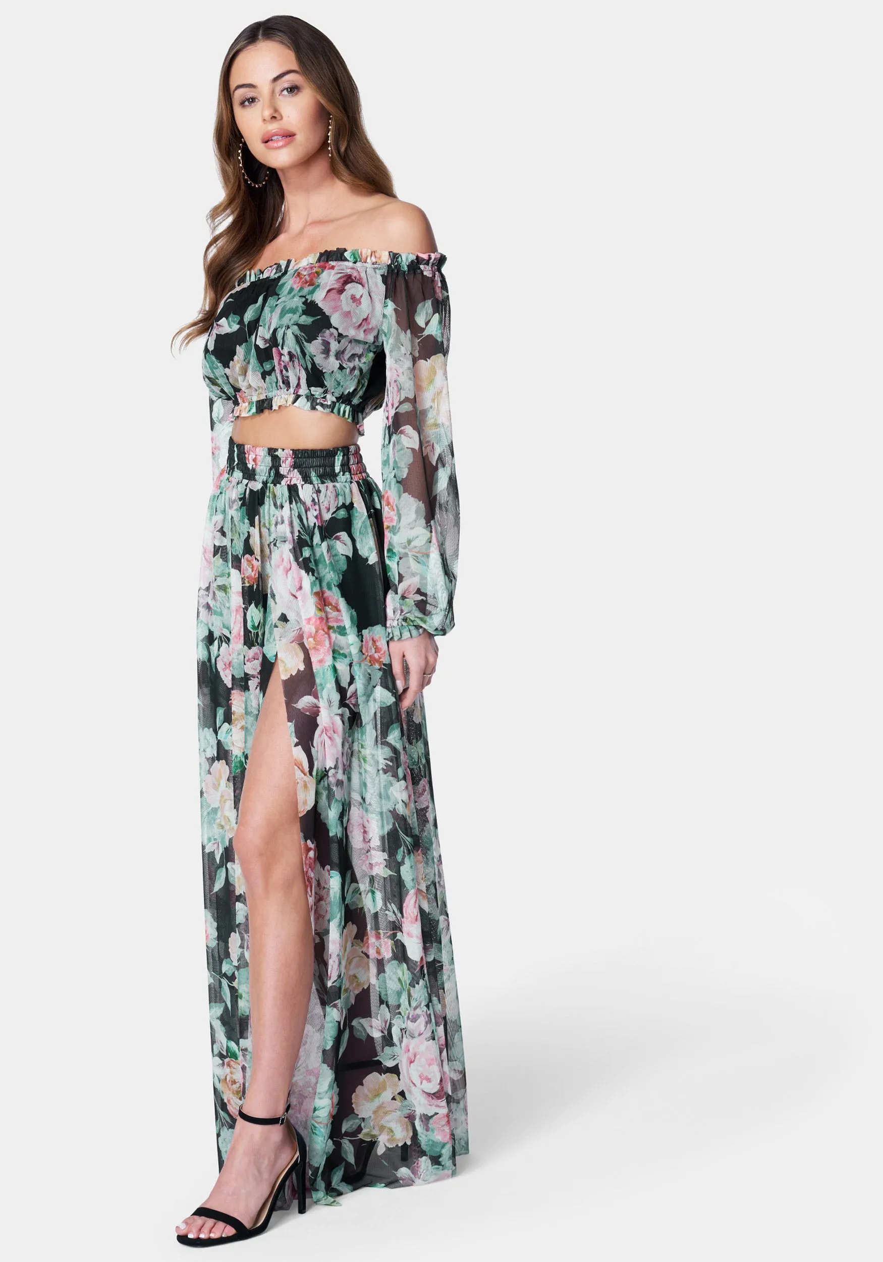Printed Mesh Two Piece Dress sold by Bebe product image thumbnail 2