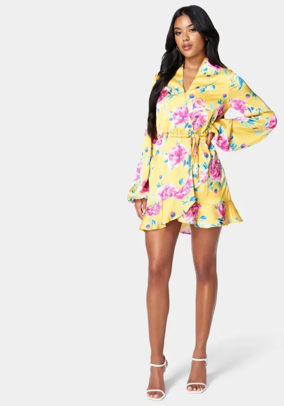 Ruffle Wrap Dress sold by Bebe