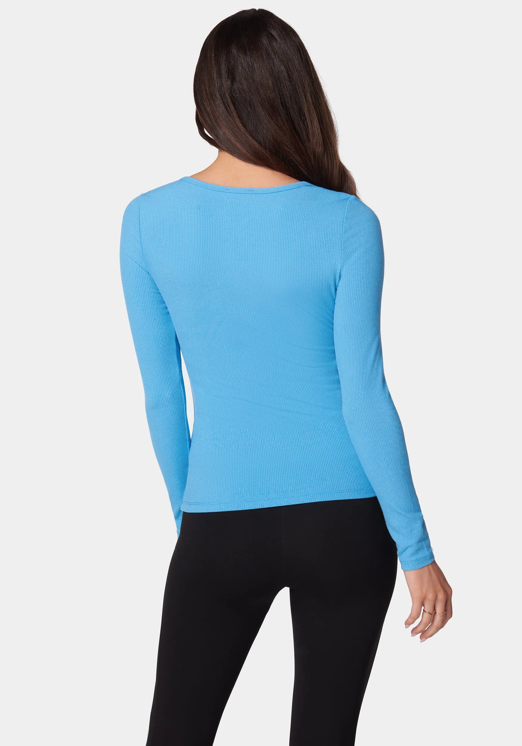 Long Sleeve Scoop Neck Bebe Logo Rib Top sold by Bebe product image thumbnail 3