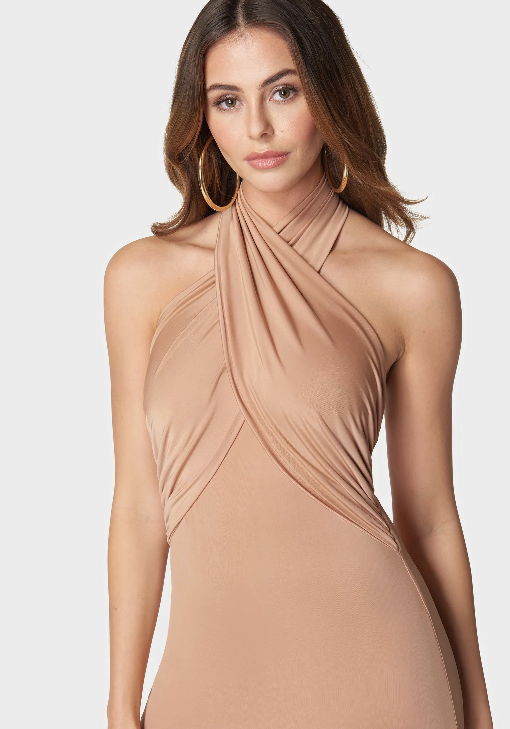 Cross Front Halter Neck Mini Dress sold by Bebe product image thumbnail 4