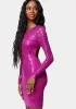 Open Back Sparkle Mini Dress sold by Bebe