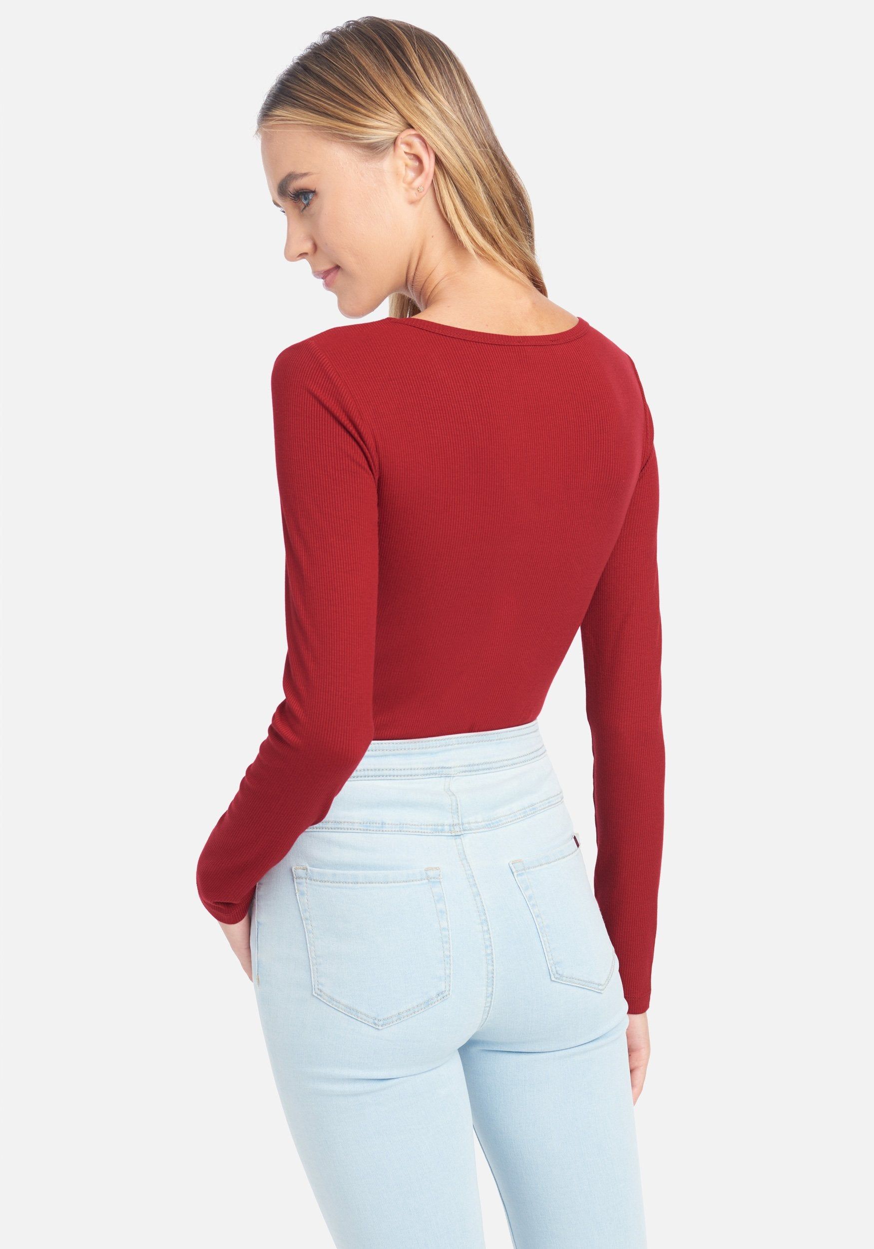 Crystal Logo V-Neck Long Sleeve Tee sold by Bebe product image thumbnail 3