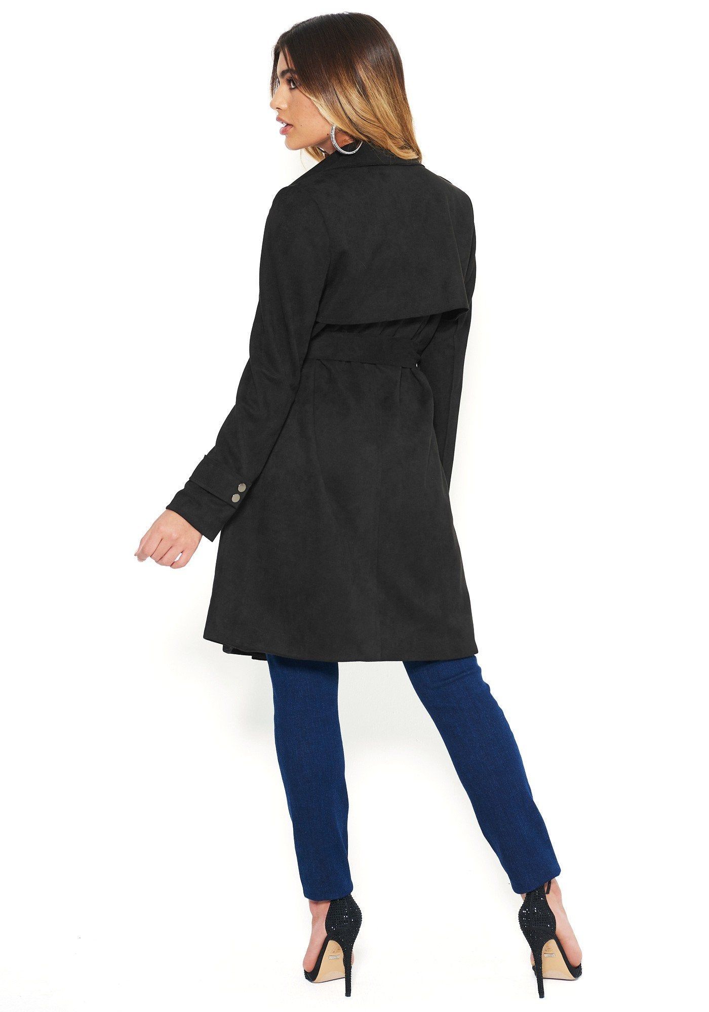 Faux Suede Trench Coat sold by Bebe product image thumbnail 3