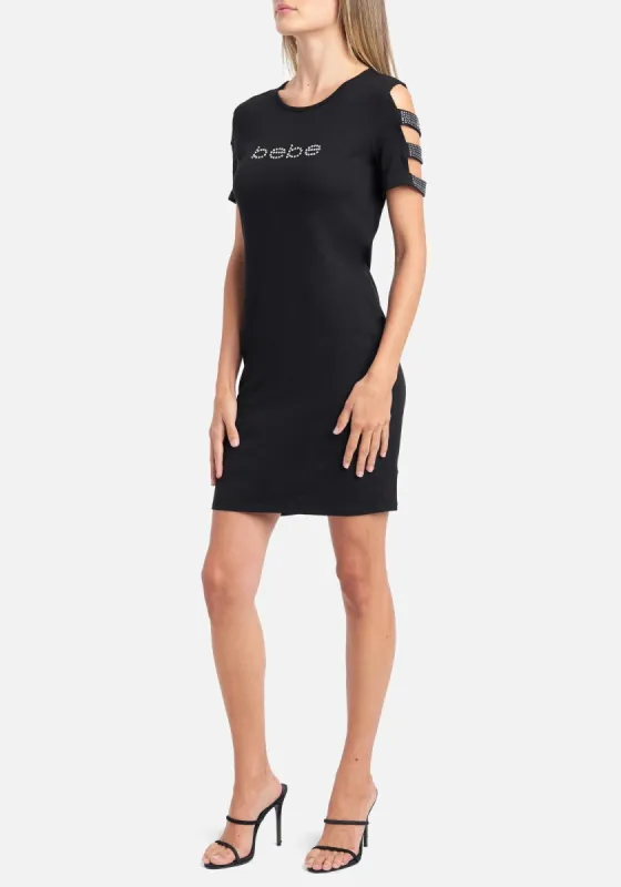 Bebe Logo Cold Shoulder Cutout Dress made by TC