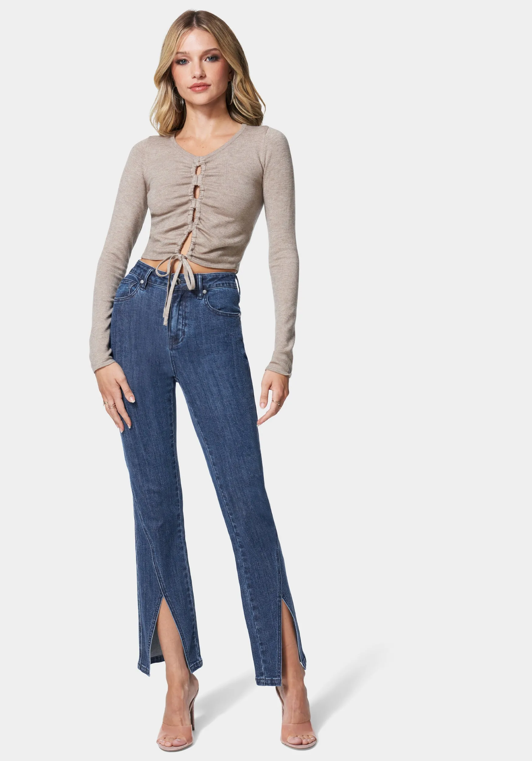 Slit Hem Slim Jean sold by Bebe