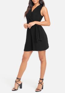 Surplice Wrap  Romper sold by Bebe